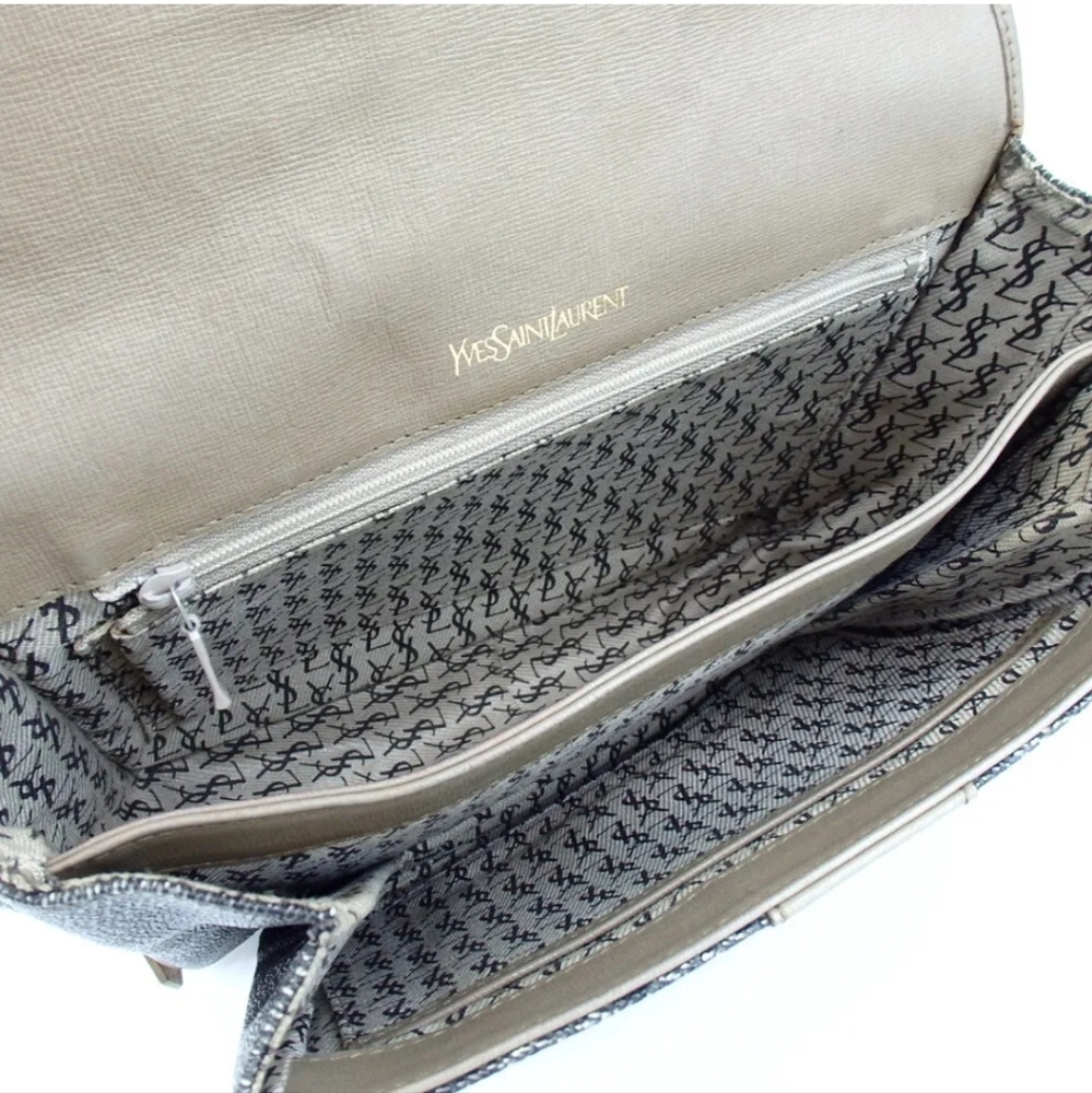 YVES SAINT LAURENT SHOULDER BAG POUCH 2PIECE SET PVC - Picture 5 of 14